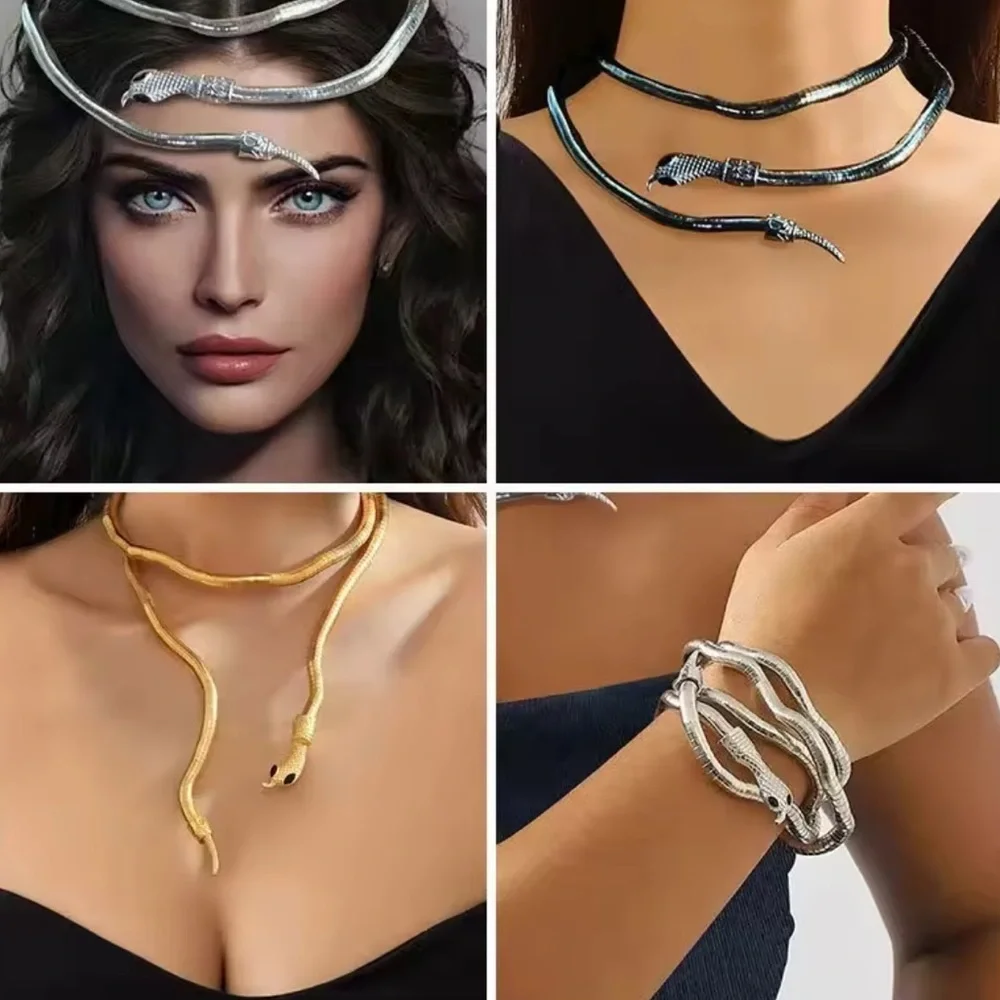 Silver Serpenti Snake Necklace-Bracelet Multifunctional - Picture 12 of 17